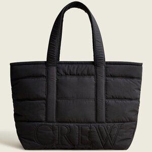 J.CREW BLACK PUFFY QUILTED INSULATED TOTE BAG